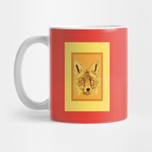 Fox orange variant, red border Mug